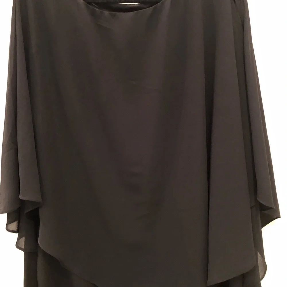 Women’s black dress with sheer overlay on the top size 26W NWT - Picture 2 of 4
